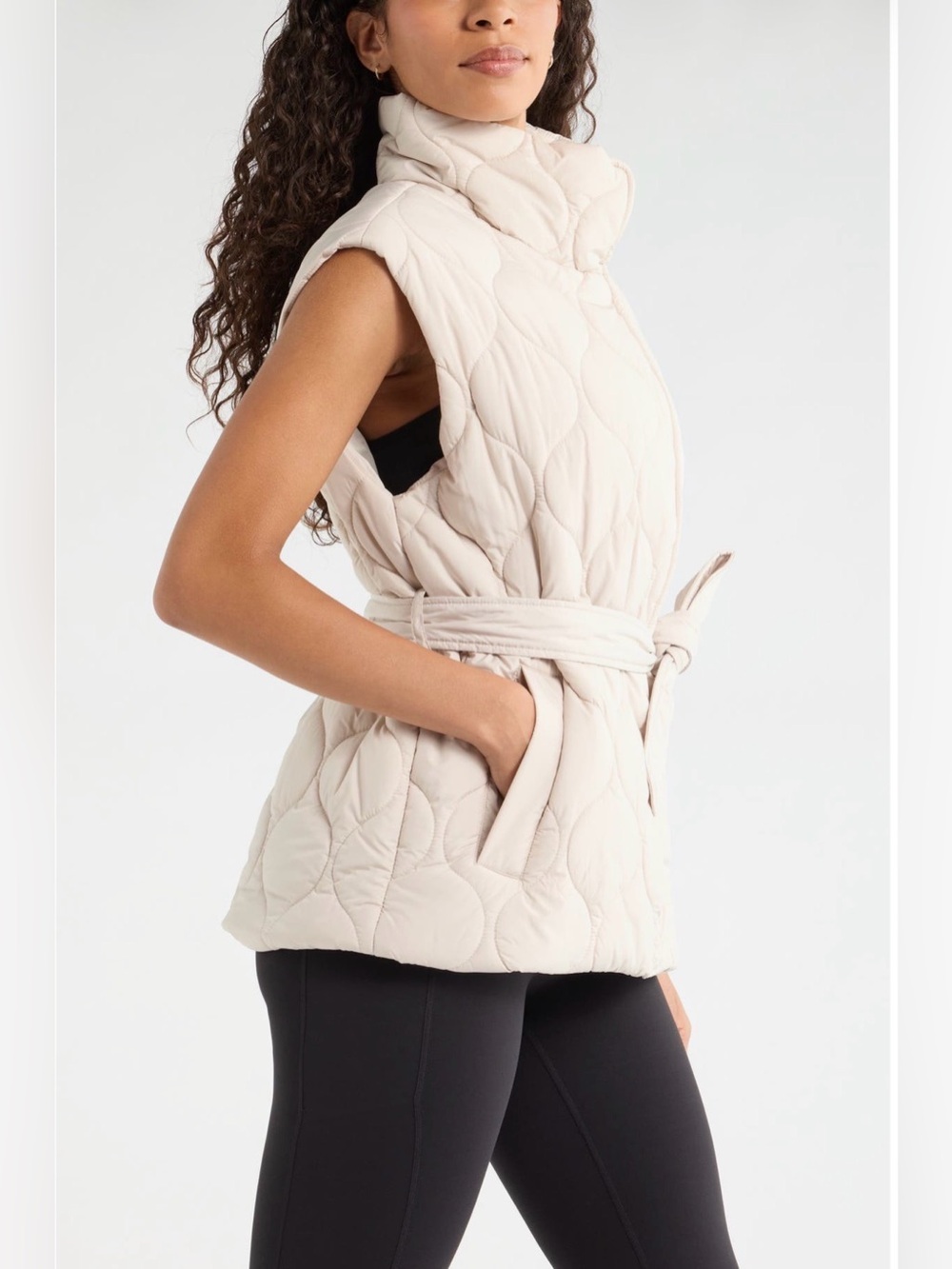 Zella Skyline Belted Puffer Vest